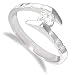 Jewelco London 18 carat solid white gold 24pts Fine Diamond solitaire-design Ring with channel-set shoulders