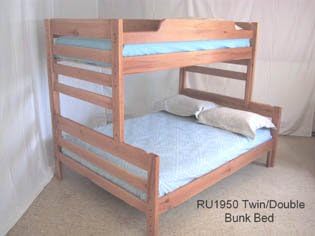 Medium Height TwinFull Bunk Bed-Light Sierra Brown