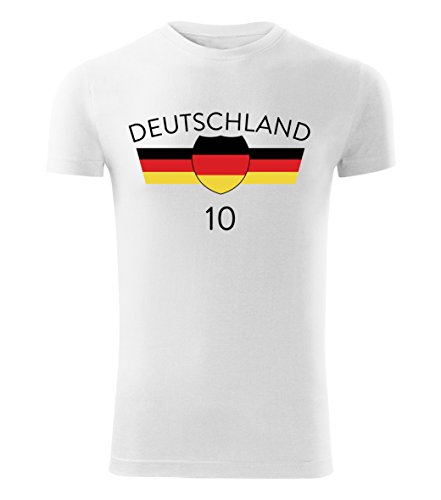 Fußball Trikot T-Shirt EM 2016 alle Länder Deutschland Frankreich Island Wales (Weiß, L)