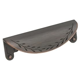 Amerock BP1582-ORB Inspirations Leaf Cup 3-Inch Pull, Oil Rubbed Bronze by Amerock