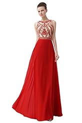 Sheath Backless Sheer Beaded Chiffon/Satin/Tulle Evening Dress 