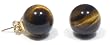 14k Yellow Gold 12mm Tiger Eye Stud Earrings