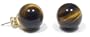 14k Yellow Gold 12mm Tiger-Eye Stud Earrings