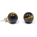 14k Yellow Gold 12mm Tiger-Eye Stud Earrings