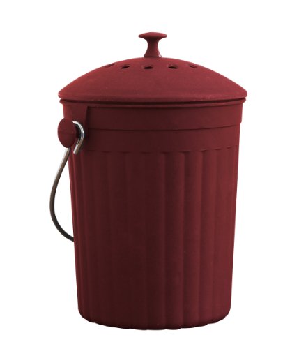 Natural Home 1-Gallon Red MOBOO Compost Bin with Filter