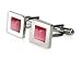 Trendy Pink Solitaire Catseye-style Cufflinks in Silver Frame by Cuff-Daddy Trendy Pink Solitaire Catseye-style Cufflinks in Silver Frame by Cuff-Daddy
