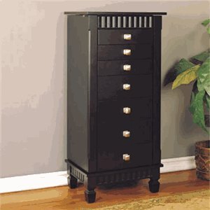 Contemporary Merlot Jewelry Armoire (Merlot) (43