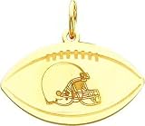 14K Gold NFL Cleveland Browns Logo Football Charm