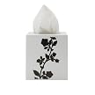 Shadow Vine Plastic Tissue Box Cover - White with Black Silhouette