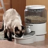  : Auto Pet Feeder-Holds 10 Pounds of Food-Small (Light Grey) (10"H x 19"W x 10"D)