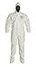 DuPont Tychem 4000 SL122B Berry Amendment Compliant Disposable Chemical Resistant Coverall with Hood, Boots, Elastic Cuff and Bound Seams, White, 4X-Large (Pack of 12)
