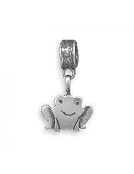 MMA Silver - Oxidized Frog Charm Bead
