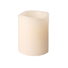 Enjoy Lighting 371702 Ivory Smooth Vanilla Scented Wax LED Pillar Candle, 3-Inch by 4-Inch by Enjoy Lighting