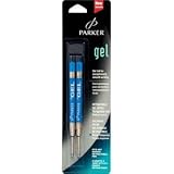 Rollerball Pen Refill, for Parker Retractable Gel, Medium Tip, Blue Ink, 2/Pack PAR30526