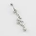 New Fashion 14G Multi-color 5 CZ Gems Long Round Leaf Dangle Navel Ring Belly Bar Button