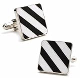 Black and White Repp Stripe Cufflinks