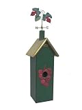 New Rosso's International 1 Hole Wine Birdhouse Green W/ Grapes W/Hanging Or Mounting Bracket