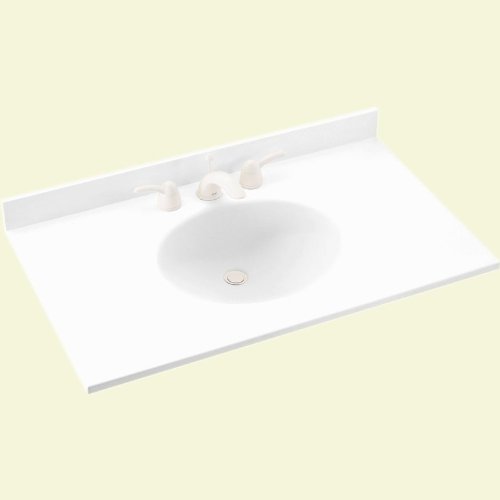 Swanstone VT1B2249010 Ellipse 49Inch by 22Inch Vanity Top White