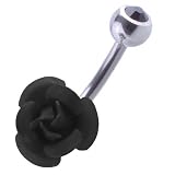 Bauchnabel-Piercing Schmuck Stecker Rose Schwarz