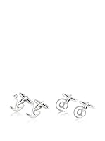 SILVIO SILVANI Dos Pares Gemelos Fantasía De Ancla Y Arroba Plateado