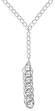  : Sterling Silver Interlocking Ring Drop Link Necklace 16+2in