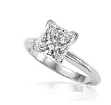 0.72 Carat Princess Diamond 14k Gold white Bridal Engagement Ring I Color VS2 Clarity