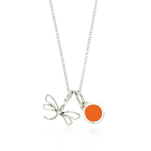 Girls Dragonfly & Resin Charm Necklace in Sterling Silver
