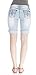 Angels Jeans Juniors Belted Light Wash Denim Cuffed Bermuda
