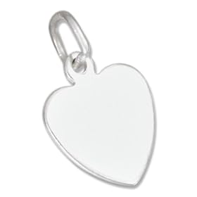 STERLING SILVER HIGH POLISH ENGRAVABLE HEART CHARM