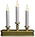 Three Tier Amber Flame Holiday Candle - Antique Brass