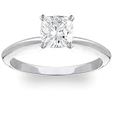 Exquisite! Women's 14k White-gold 1.05 ct Cushion Brilliant Moissanite Solitaire Engagement Ring - 6.0mm