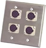 PROCO WP2011 (4) XLR FEMALE WALLPLATE DUAL GANG