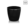1,5 Liter Blumentopf �bertopf Glanz h 13 cm � 14 cm classic schwarz Edel Fensterbank