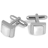 Forzieri Cat's eye - White Pearl Silver Plated Cuff Links