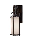 Murray Feiss OL7600ES Dakota Collection Exterior Wall Sconce, Espresso Finish with Aged Oak Glass Shade