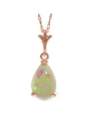 14K Gold Natural Pear-shaped Opal Drop Pendant Necklace