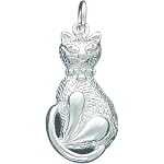 cat charm silver