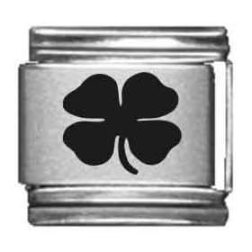 Clearly Charming 4 Leaf Clover Laser Italian Charm
