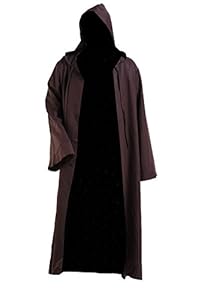 Men TUNIC Hooded Robe Cloak Knight Fancy Cool Cosplay Costume,brown,M