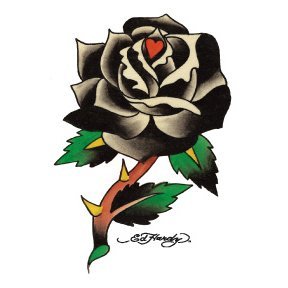 Ed Hardy Black Rose Temporary Tattoo