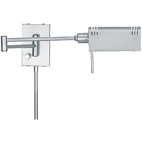 Satin Steel Pharmacy Plug-in Swing Arm Wall Lamp