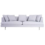 3pcs Sectional Sofa Set with Ottoman in Pebble Finish