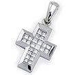 14Kt White Gold Petite Diamond Cross Pendant