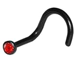 Black BIOPLAST Hyacinth SWAROVSKI Nose Screw Ring