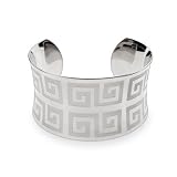 Eve's Addiction Ladies Greek Design Stainless Steel Cuff Bracelet