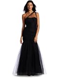 ABS Allen Schwartz Women's One Shoulder Drop Waist Gown With Trim