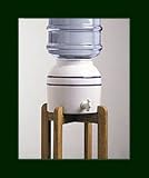 Porcelain Water Dispenser Blue Stripe with Wooden Stand