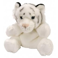 White Tiger Plush Hand Puppet 10"