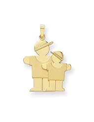 14k Yellow Gold Big Boy & Little Boy Engravable Charm. Metal Wt- 3.75g