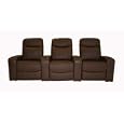 Metreon Modern Brown Leather 3-Piece Home Theater Seating Sectional Set (Quickship)